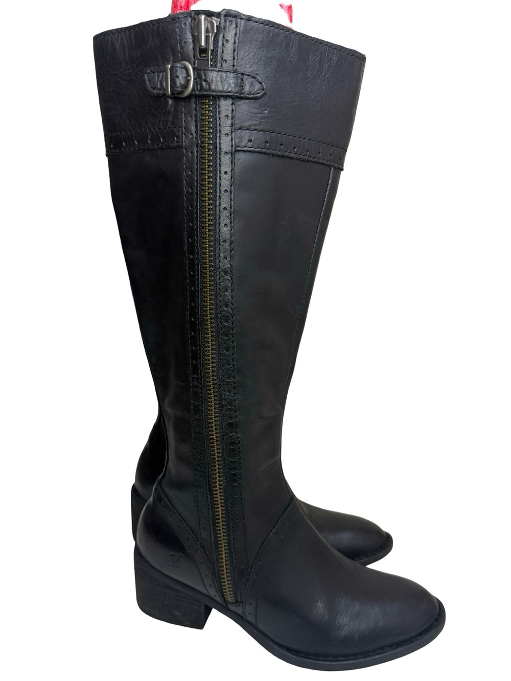 Born Fannar Leather Knee High Riding Boot Sz 8 Witchy Preppy Boho